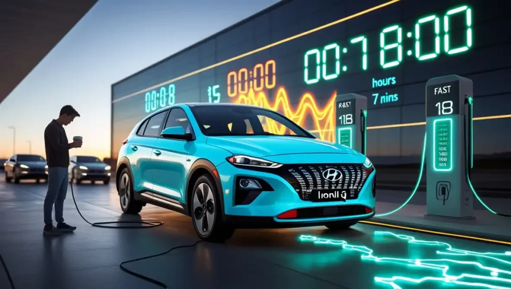 Electric SUV DC fast charging from 10% to 80% in just 18 minutes visual guide