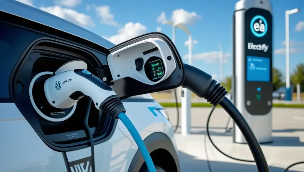 VW ID 4 charging speed at DC fast charger - battery performance and Electrify America network
