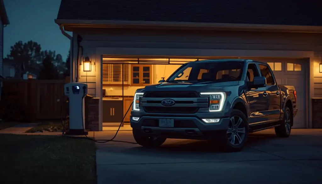 F-150 Lightning range charging at home Level 2 charger