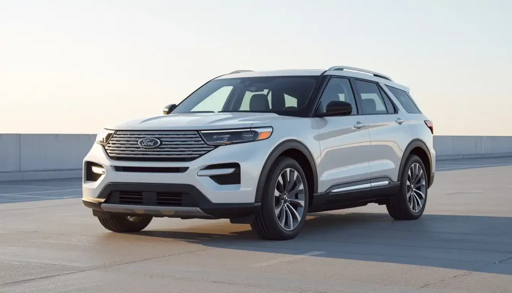 Ford Explorer EV 2025 bold front three quarter exterior design view