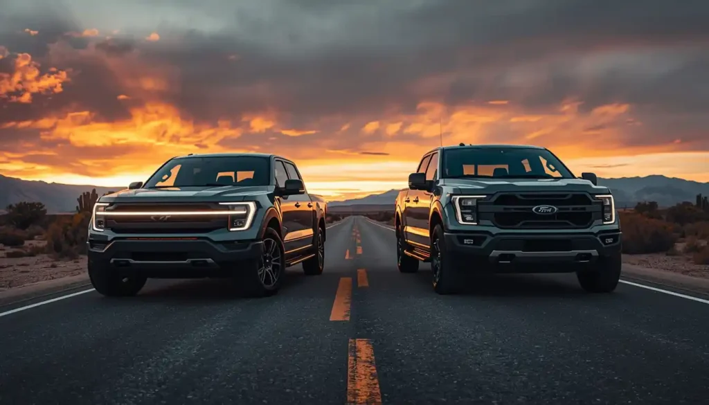 Rivian R1T vs Ford F-150 Lightning electric pickup truck comparison