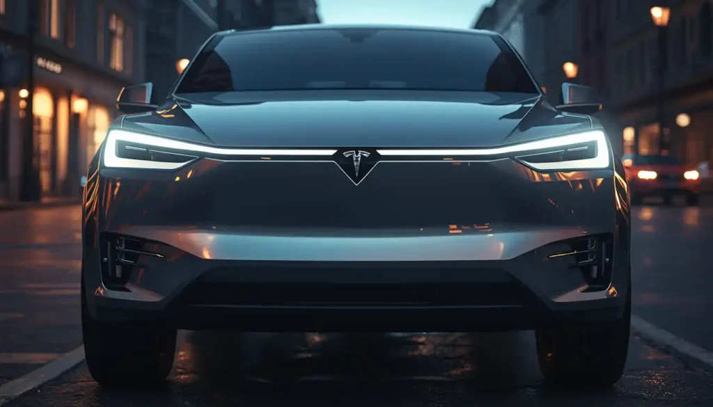Tesla Cybertruck 2026 front three-quarter view showing stainless steel design