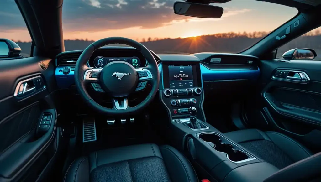 2026 Ford Mustang Mach-E Select RWD interior SYNC 4A touchscreen and ActiveX leatherette seats