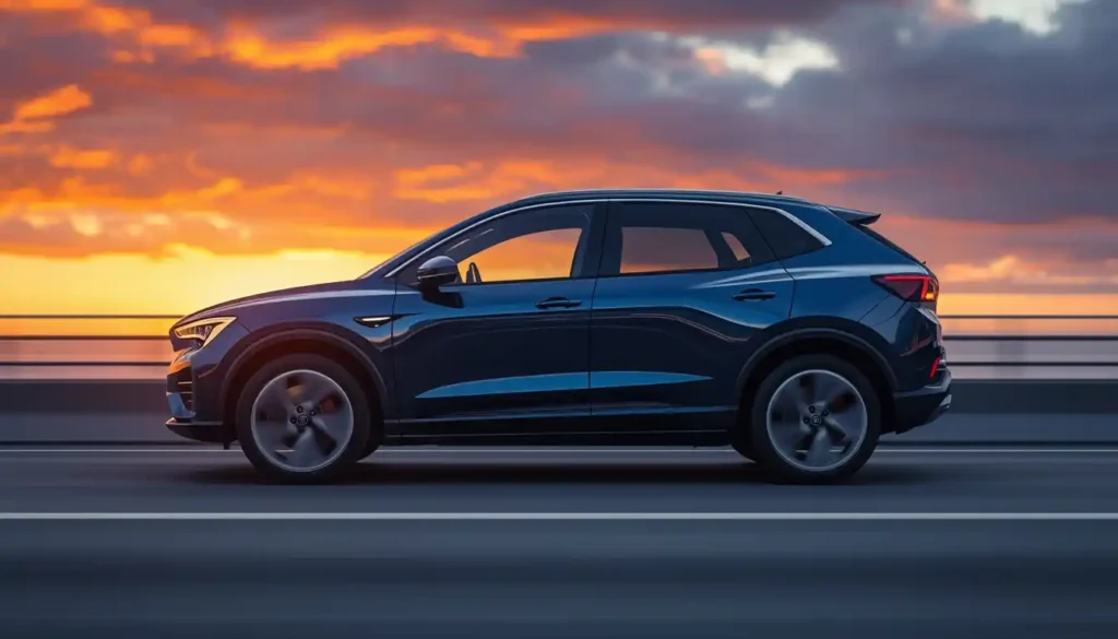 Ford Explorer EV Standard Range RWD side profile on open road