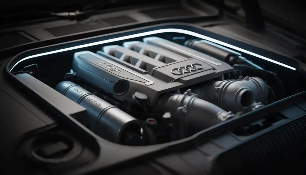 Audi A6 3.0-litre turbocharged V6 engine bay – quattro all-wheel drive performance