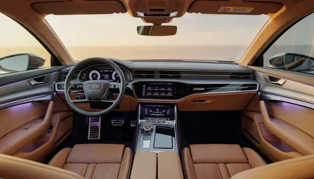2026 Audi A6 interior – 14.5-inch touchscreen dashboard and premium leather cabin
