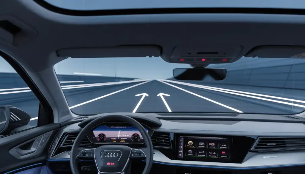 Audi Q4 e-tron augmented reality head-up display and MMI touchscreen technology