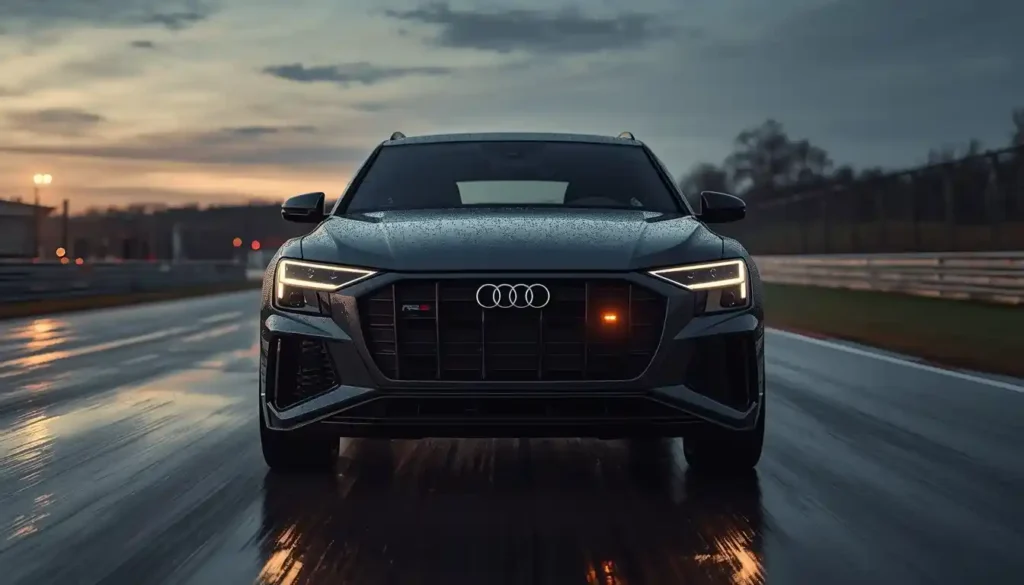 Audi Q8 and RS Q8 flagship luxury SUV models on track
