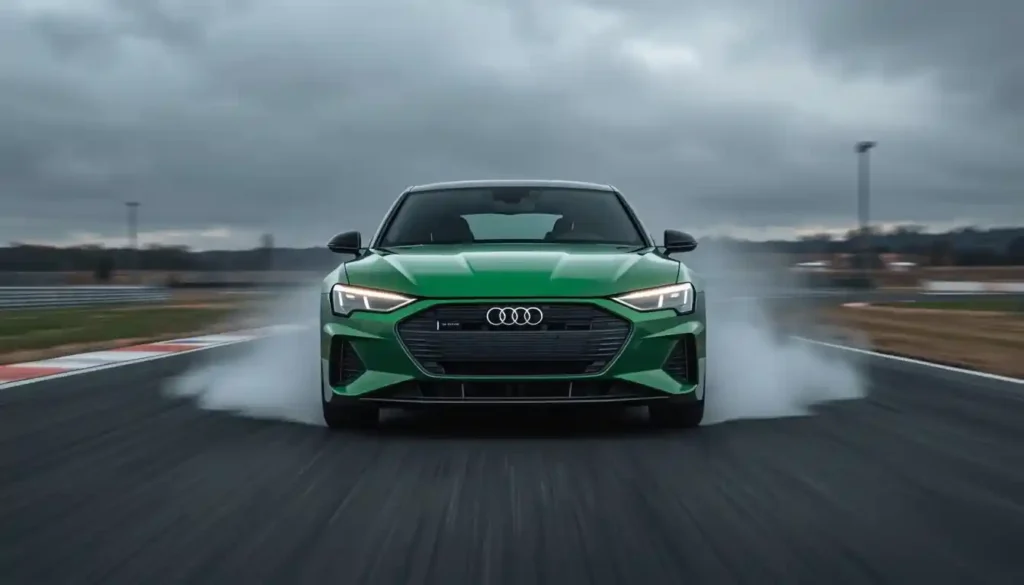 Audi S e-tron GT 2026 launch control acceleration shot showing 670hp dual motor AWD performance