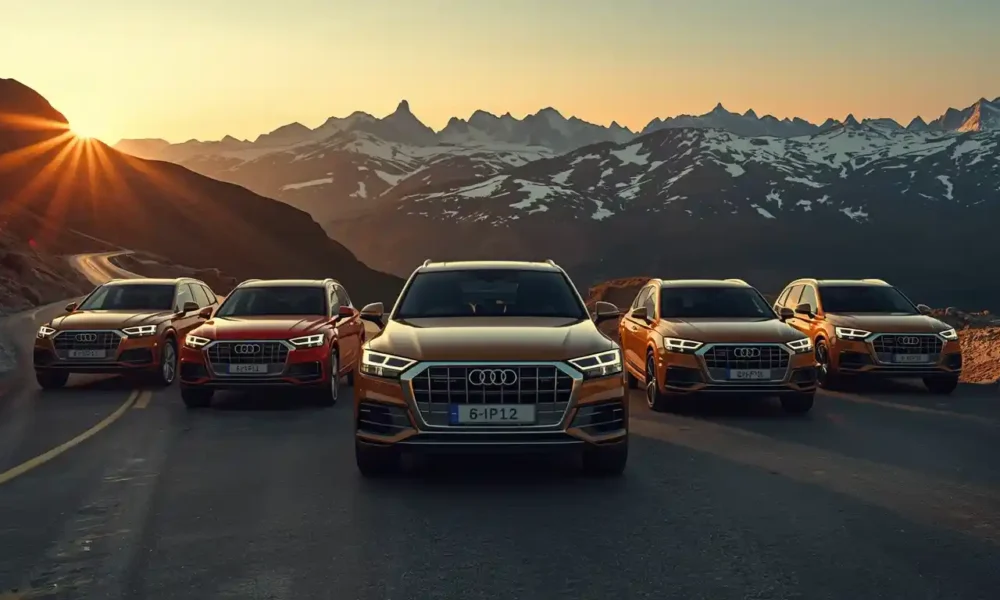 Audi SUV 2026 complete lineup from Q3 to RS Q8 on mountain road