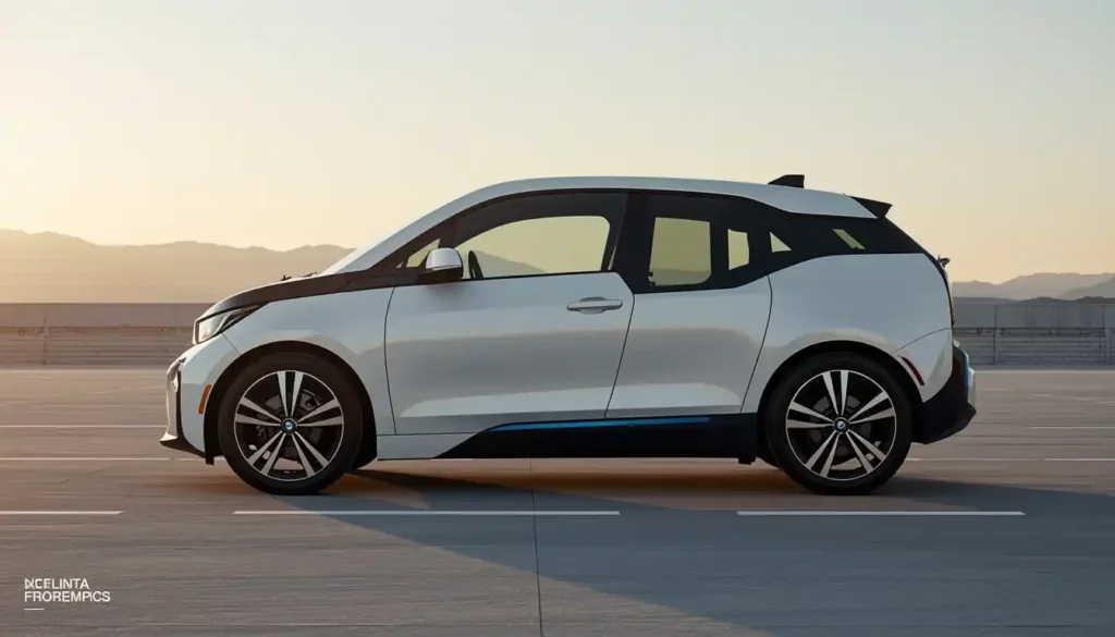 BMW i3 sedan full side profile view showing Neue Klasse design and electric vehicle proportions