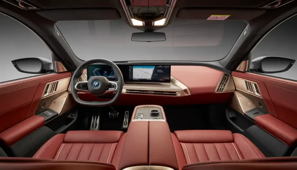 BMW i7 xDrive60 interior Merino leather curved display