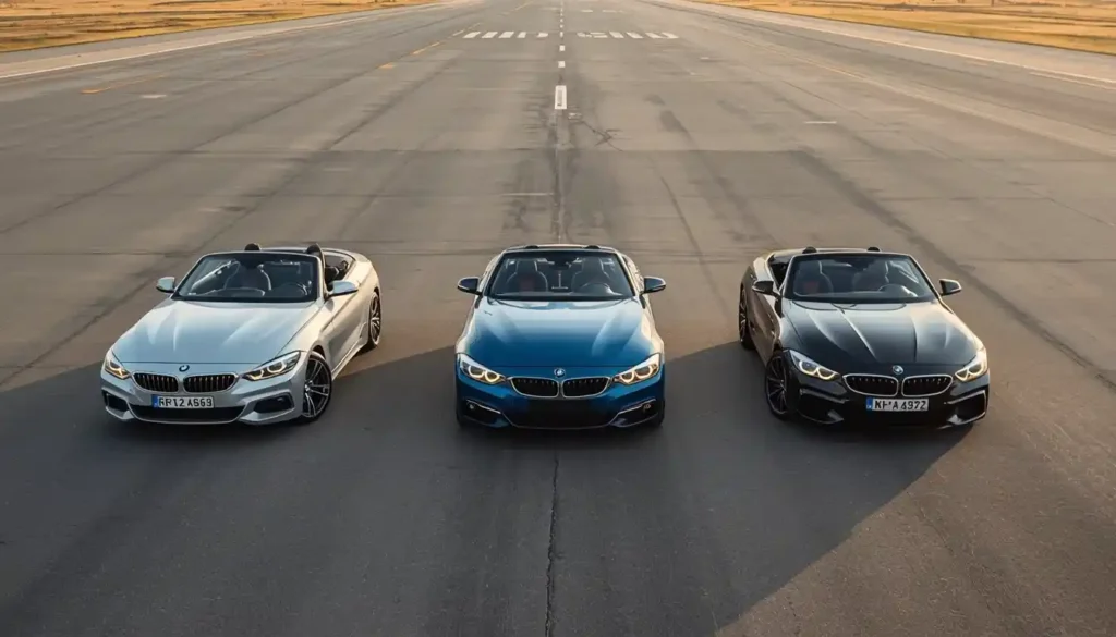 BMW Z4 E85 E89 and G29 three generations lined up on airfield