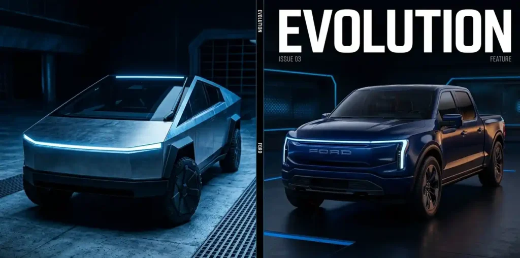 `2027 Cybertruck vs Ford EV pickup head to head battle comparison`