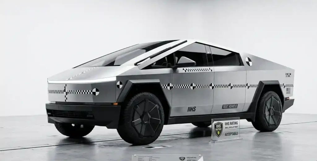 `2026 Tesla Cybertruck IIHS Top Safety Pick Plus safety rating view`
