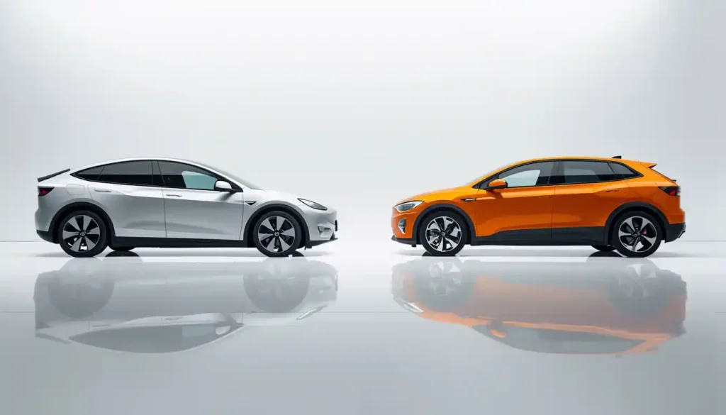 2026 Tesla Model Y and VW ID.4 Pro specs comparison electric SUV side view