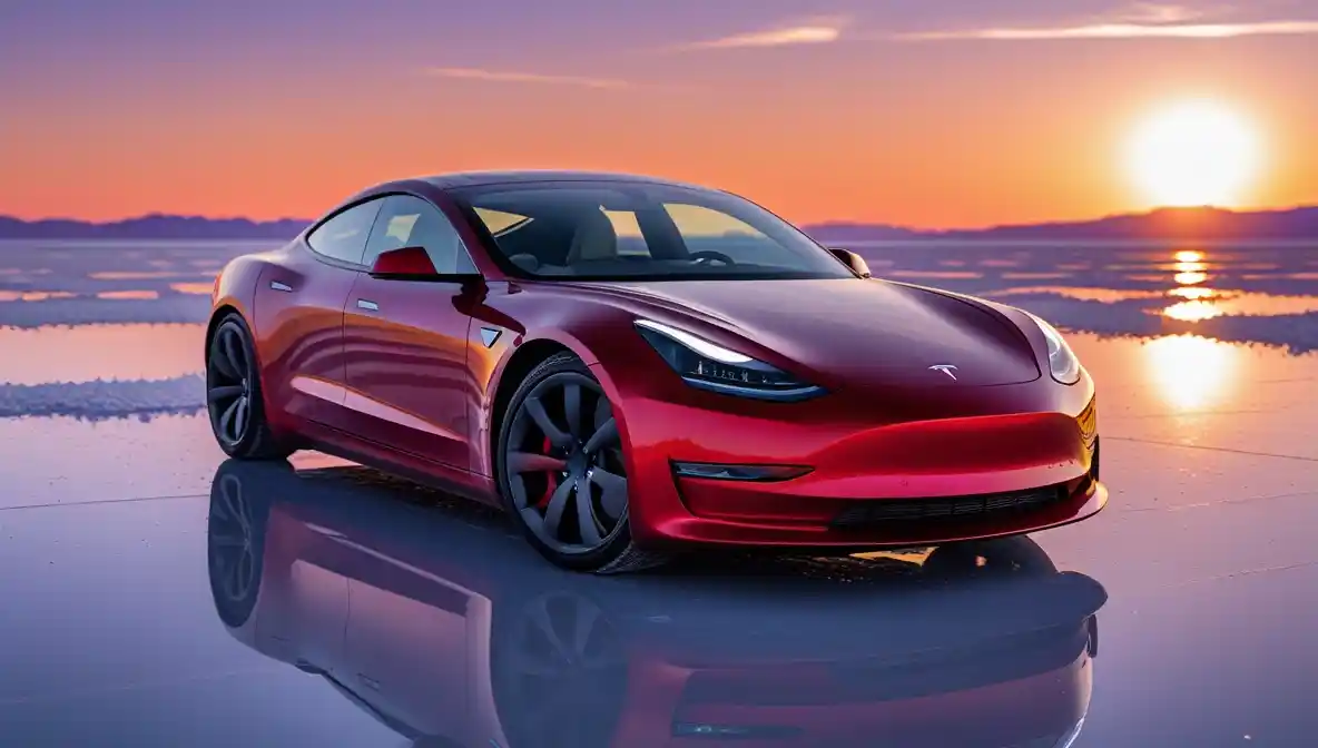 `2026 Tesla Roadster electric supercar Nevada salt flats view`