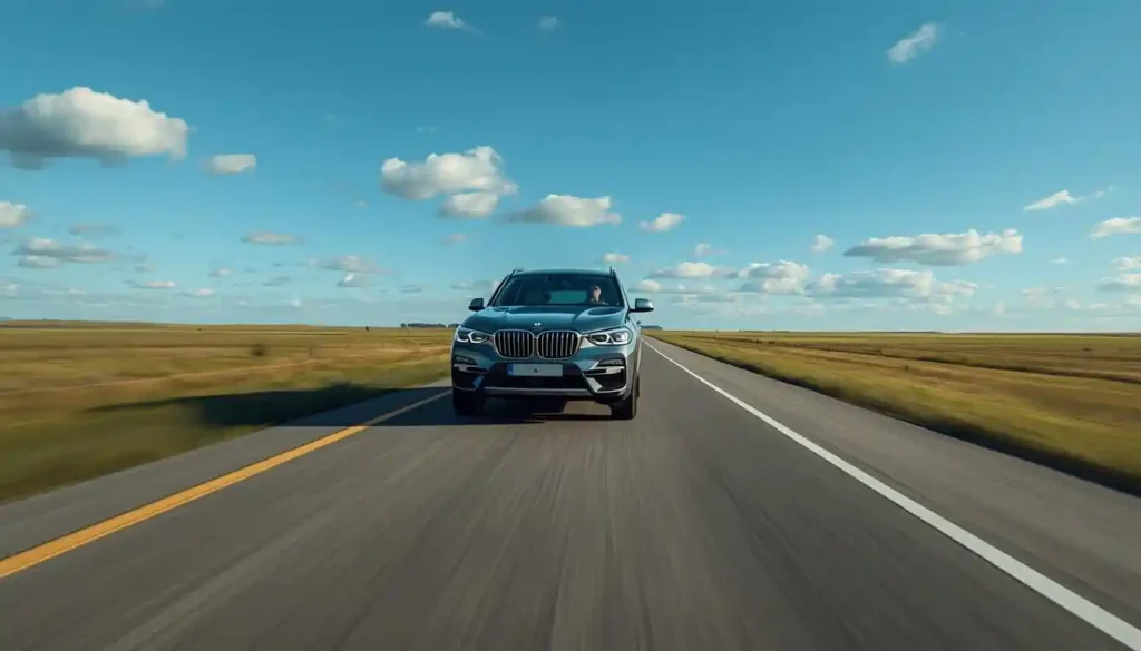 BMW iX3 electric SUV on open highway showing 400 mile EPA range versus WLTP and real world results