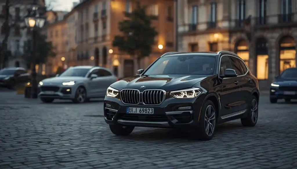 BMW iX3 electric SUV leading comparison against Audi Q6 e-tron Mercedes GLC EV and Porsche Macan Electric