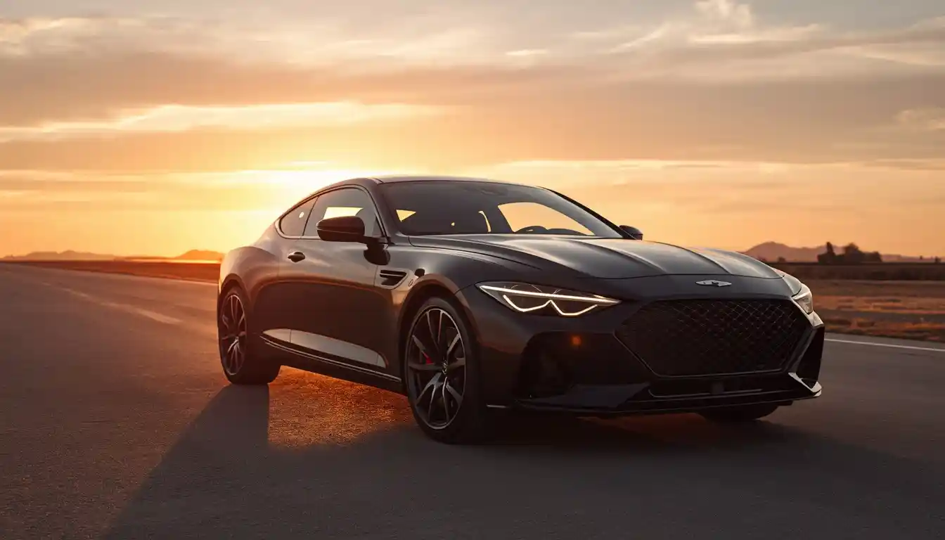 2026 Genesis GV80 Coupe Black full exterior view in Uyuni White