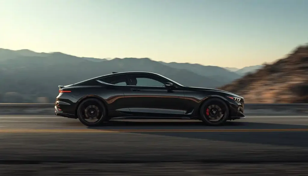 2026 Genesis GV80 Coupe Black side profile with fastback roofline