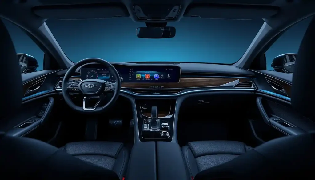 2026 Genesis GV80 Coupe Black interior with 27-inch OLED display and quilted Nappa leather