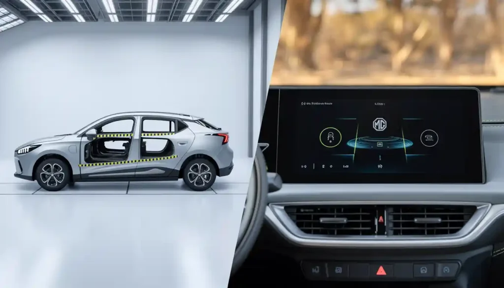 MG electric car safety 2026 five star Euro NCAP rating MG Pilot adaptive cruise lane keep emergency braking blind spot detection