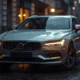 olvo ES90 2026 electric sedan front three-quarter view in Aurora Silver